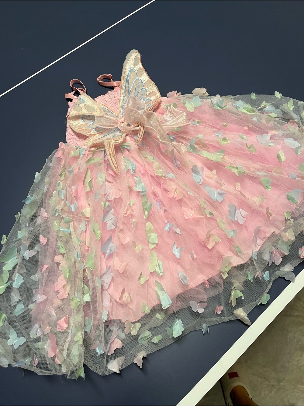 Pink Butterfly Tulle Kids Costume Dress